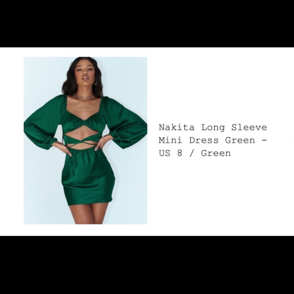 Princess Polly Long sleeve emerald wrap dress!